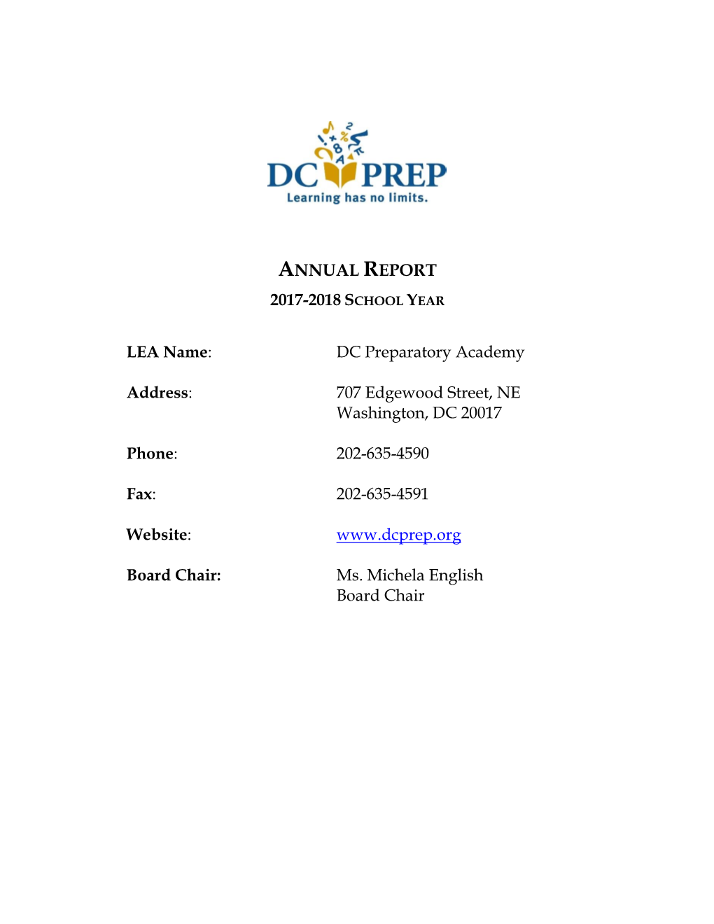 ANNUAL REPORT 2017-2018 SCHOOL YEAR LEA Name