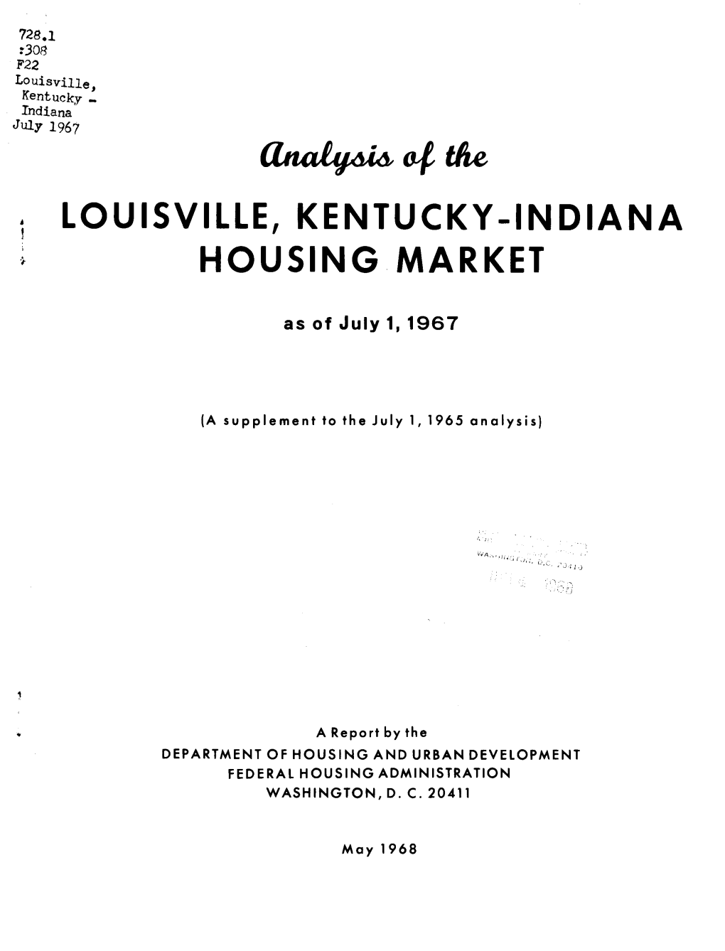 Analysis of the Lousvillle Kentucky Indiana