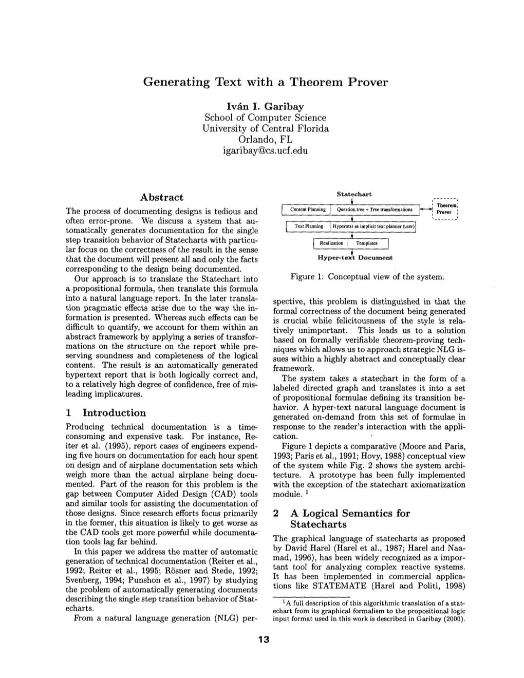 Generating Text with a Theorem Prover