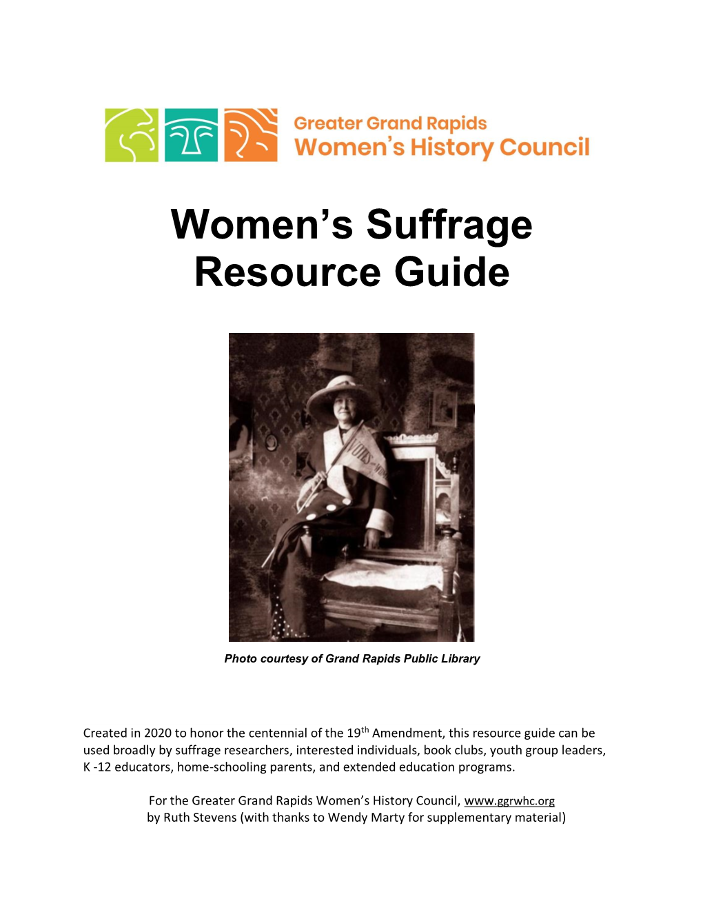Women's Suffrage Resource Guide