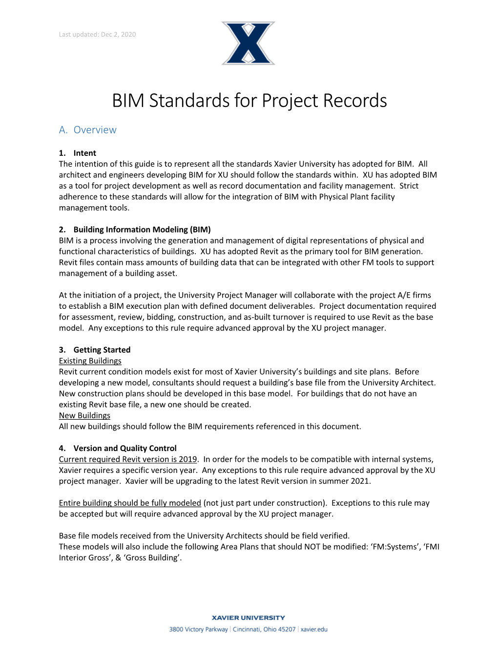 BIM Standards for Project Records