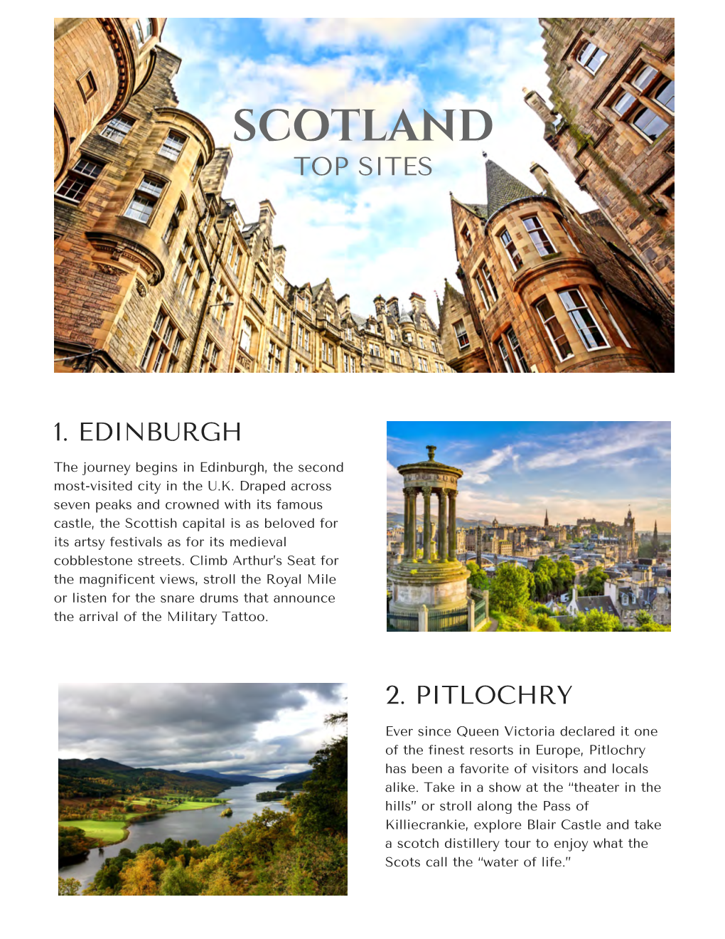 Scotland Top Sites | Edinburgh, Pitlochry, Isle of Skye, Fort William