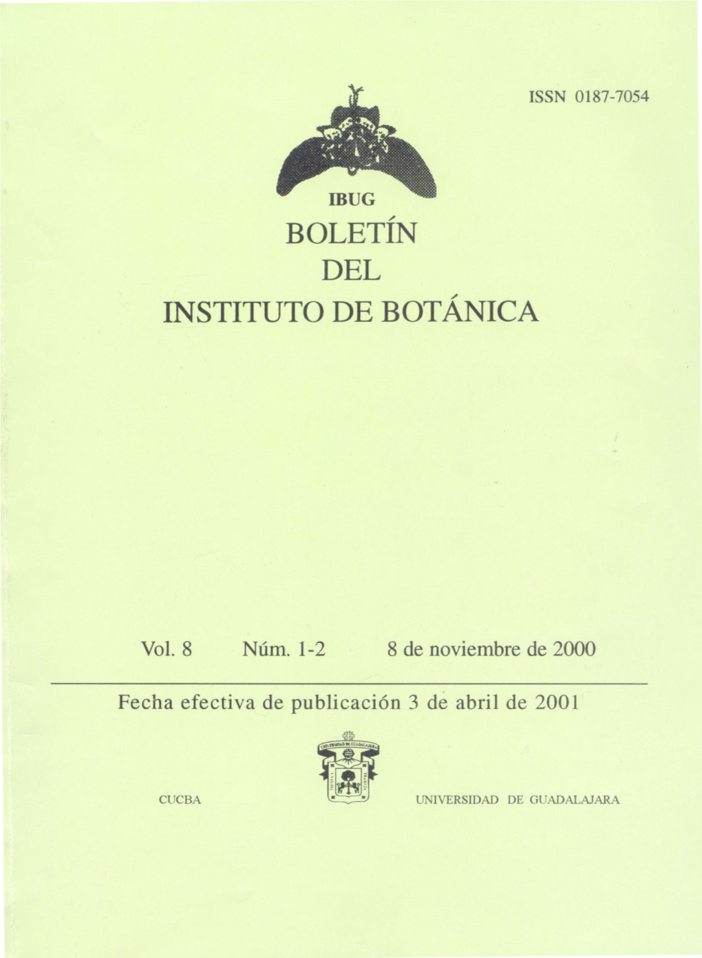 Boletín Del Instituto De Botánica