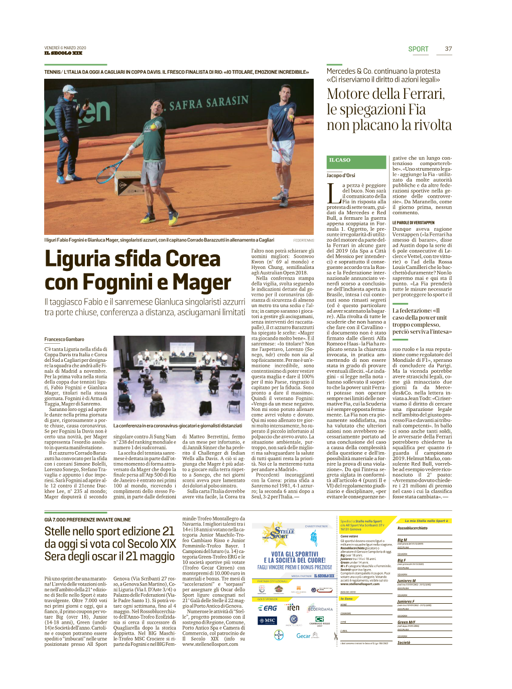 Liguria Sfida Corea Con Fognini E Mager