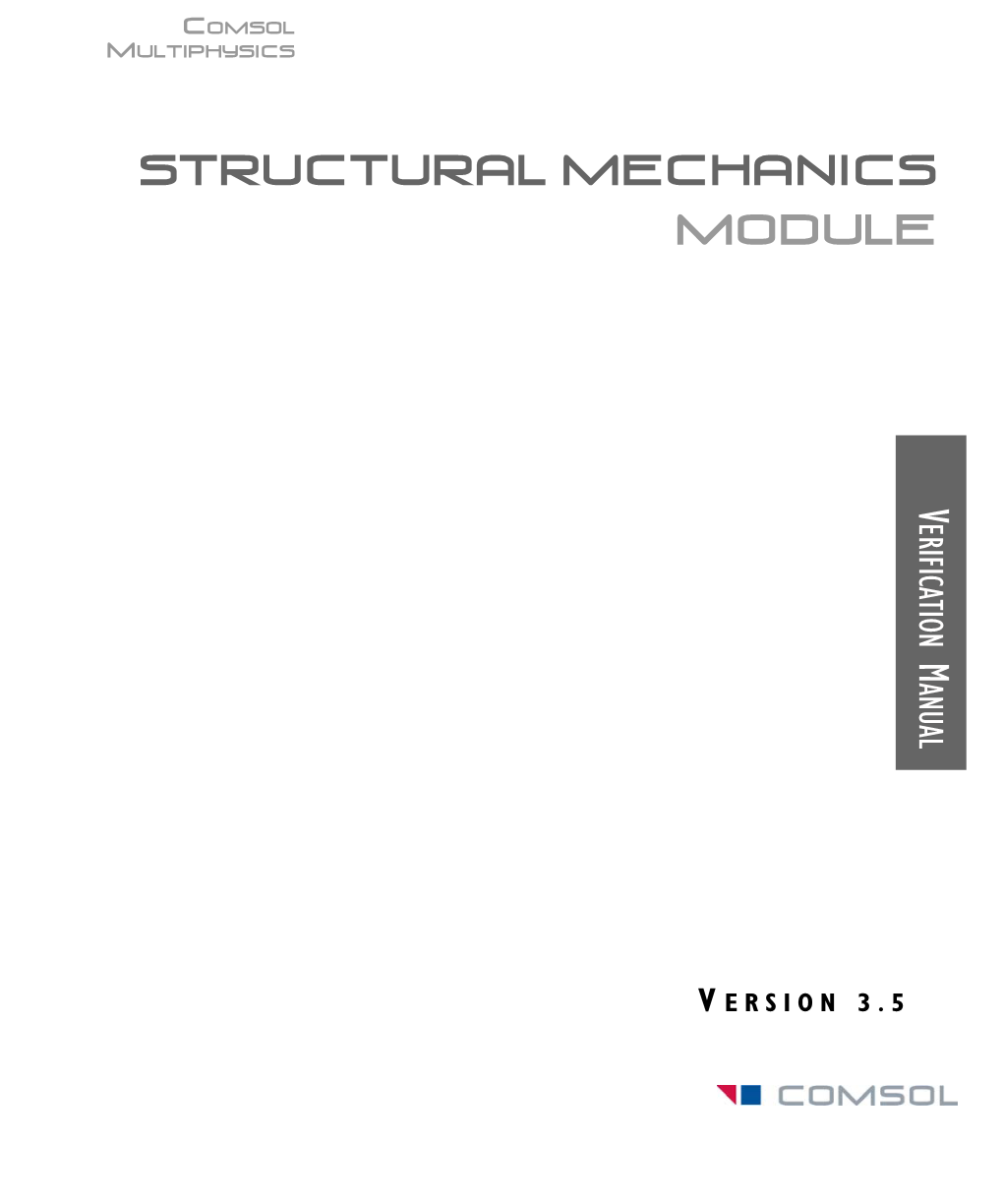 Structural Mechanics MODULE V ERIFICATION M ANUAL