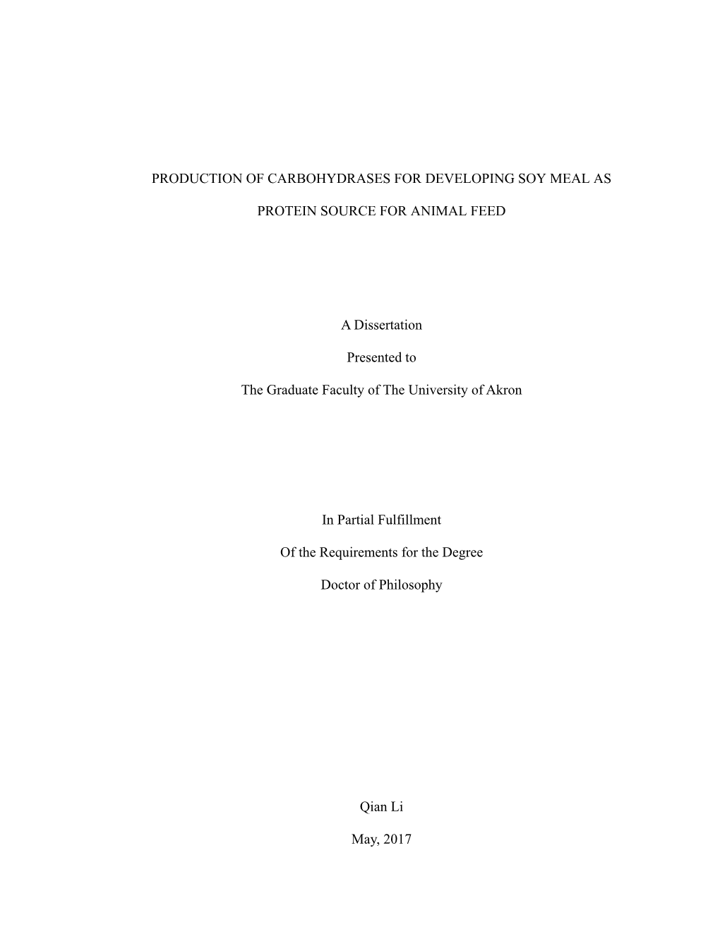 Production of Carbohydrases for Developing Soy Meal As