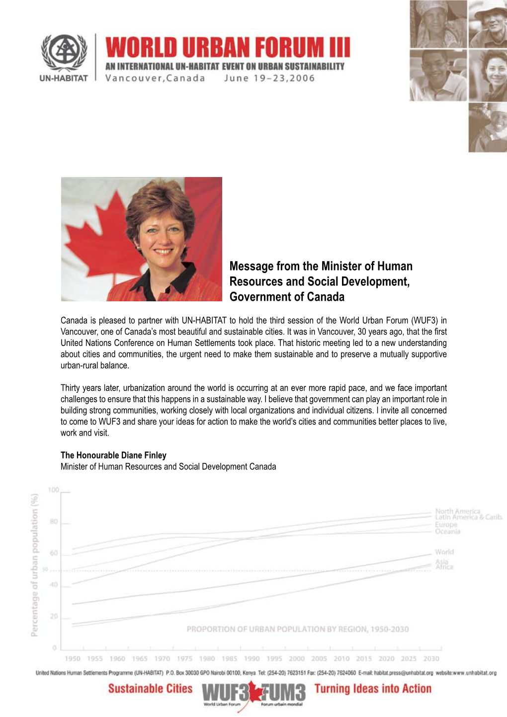 Message from the Minister of Human Resources and Social Development, Government of Canada