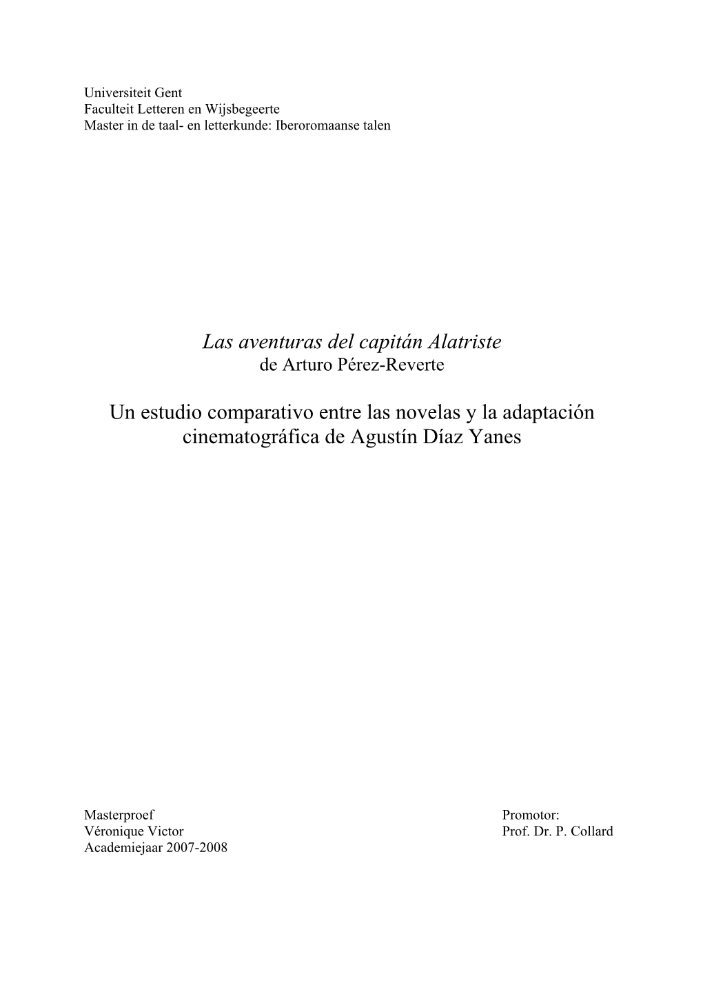 Las Aventuras Del Capitán Alatriste De Arturo Pérez-Reverte