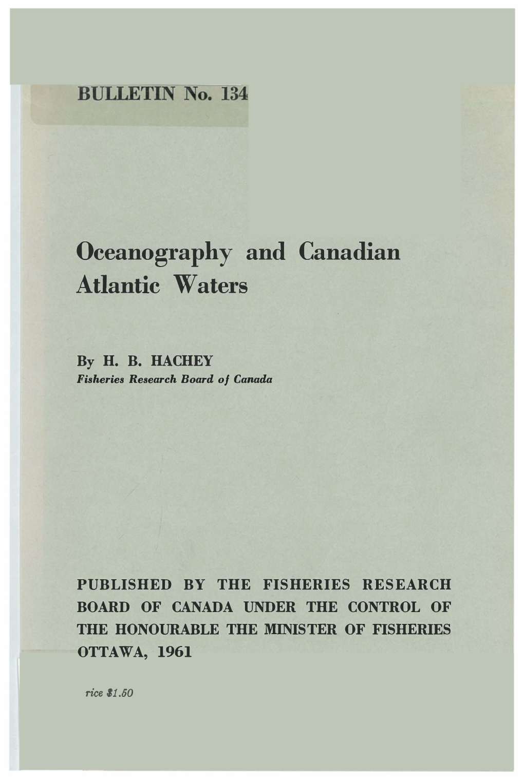 Oceanography and Canadian Atlantic Waters