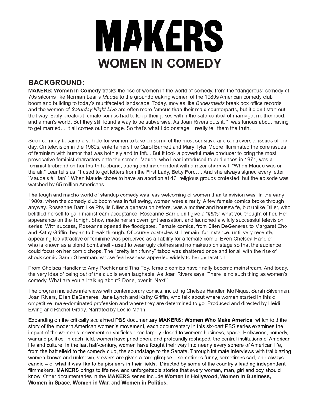 Women in Comedy