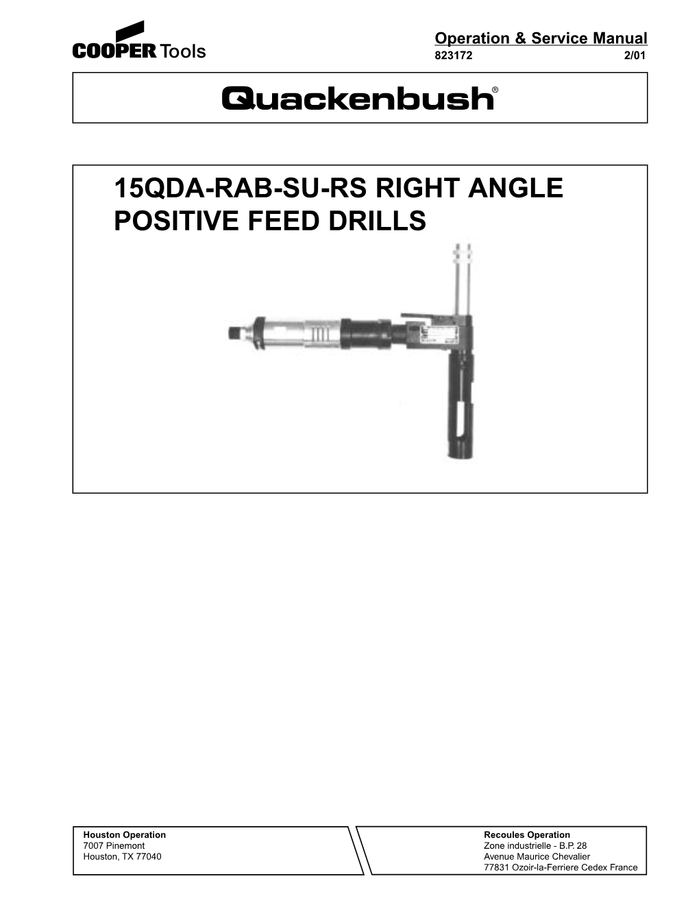 15Qda-Rab-Su-Rs Right Angle Positive Feed Drills