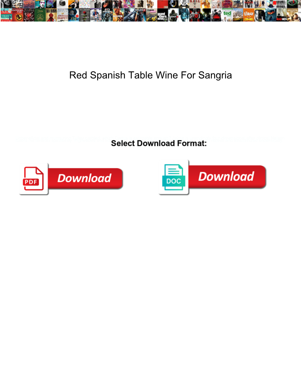 Red Spanish Table Wine for Sangria