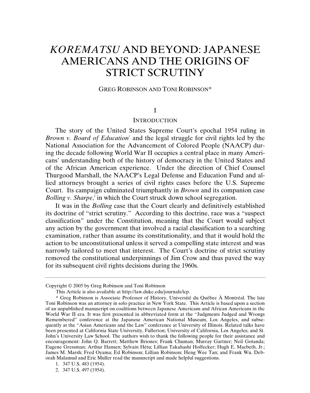 Japanese Americans and the Origins of Strict Scrutiny