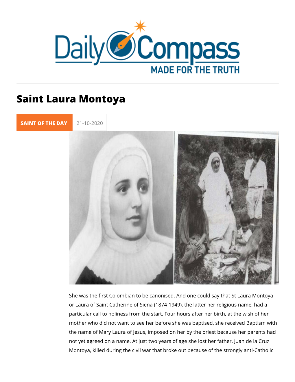 Saint Laura Montoya