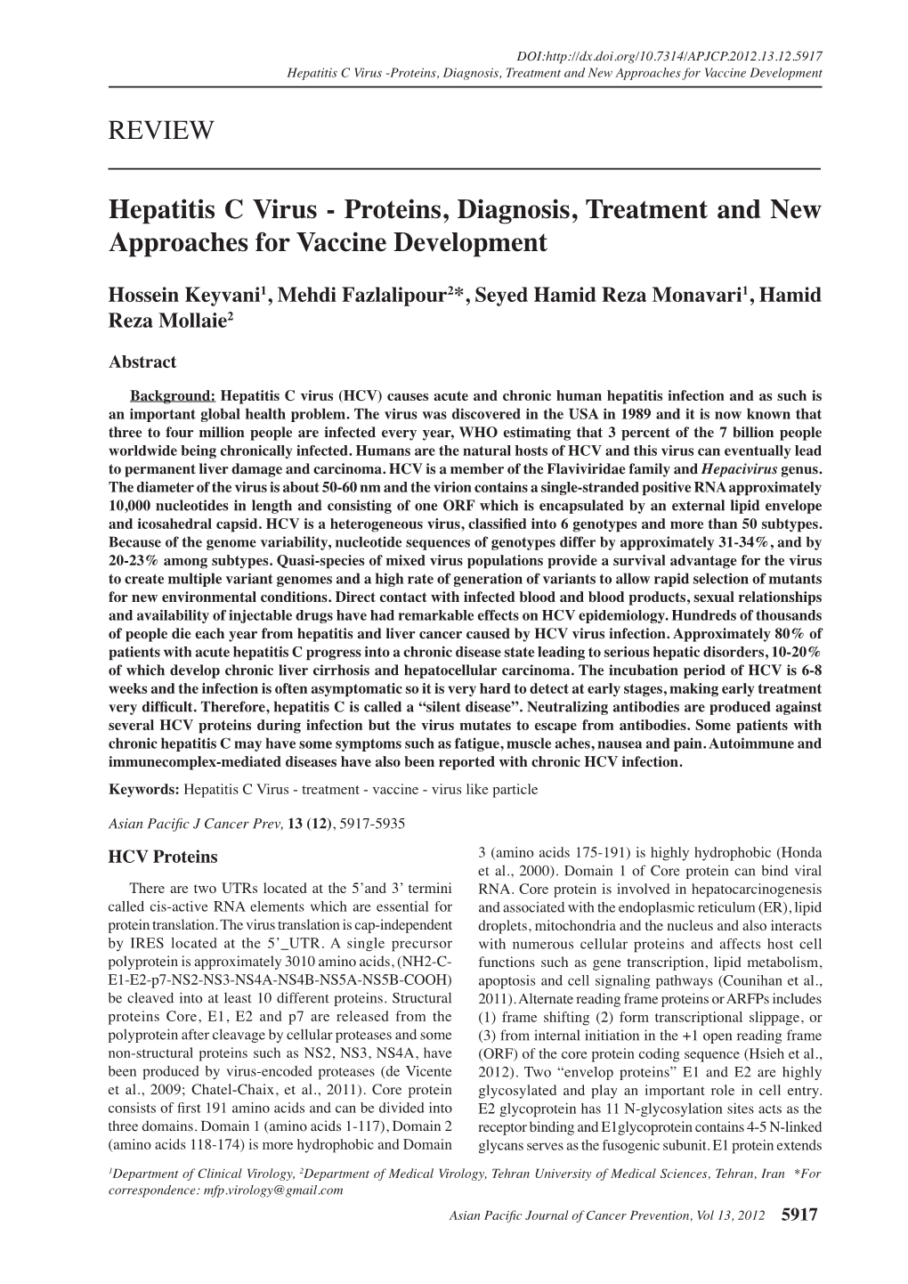 REVIEW Hepatitis C Virus