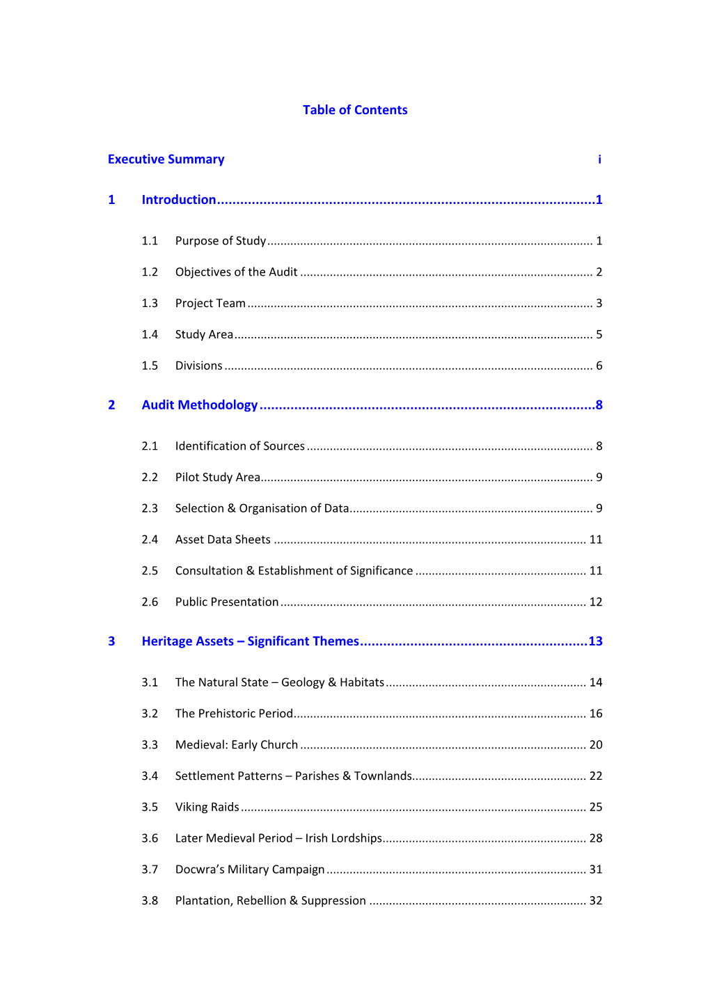 Foyle Heritage Audit NI Core Document