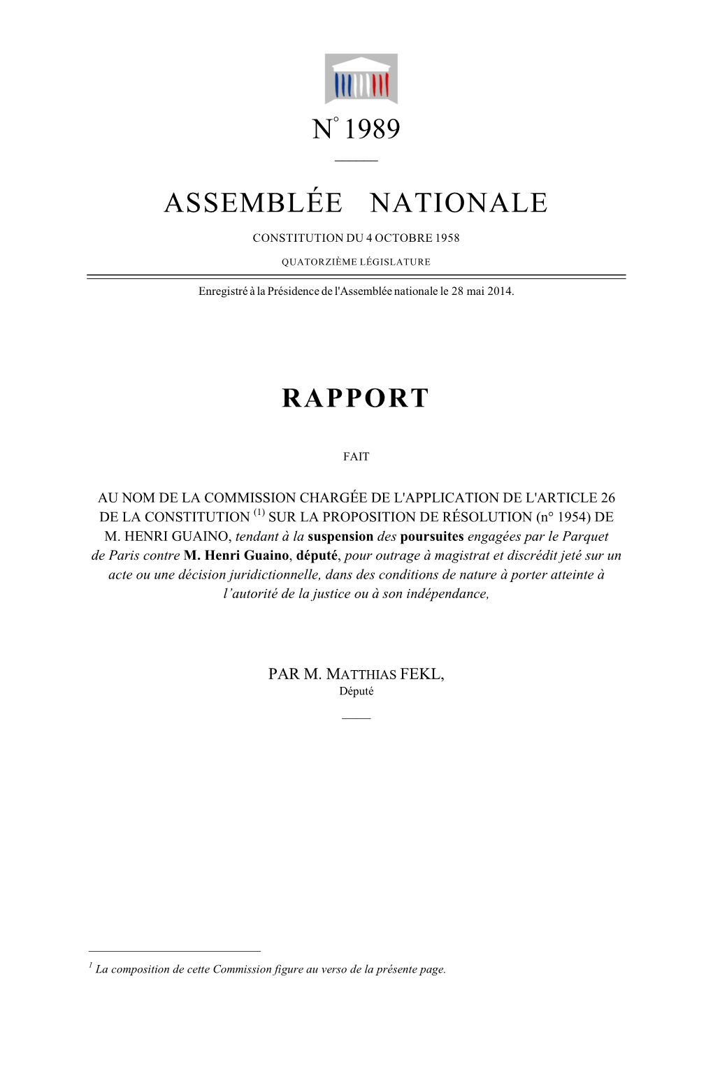 N° 1989 Assemblée Nationale