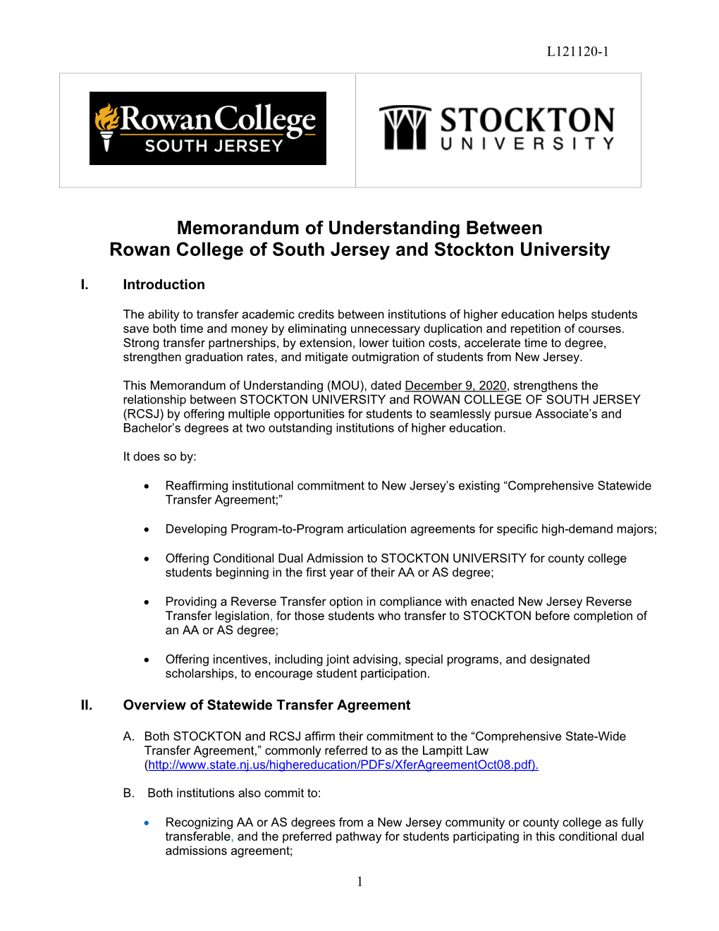 Rowan College of South Jersey and Stockton University