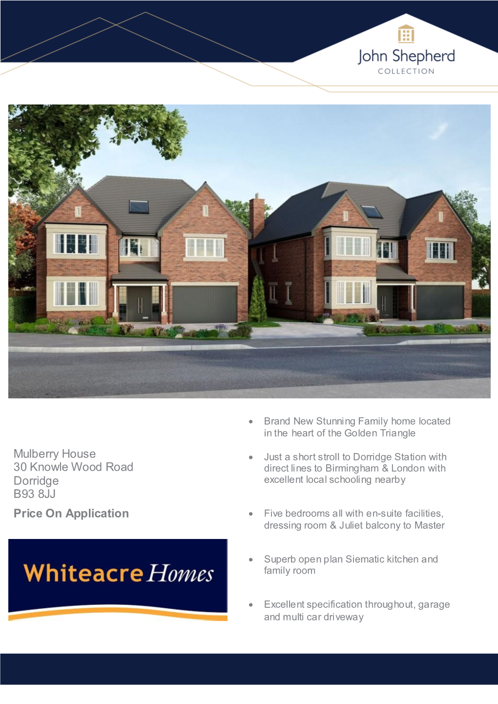 Mulberry House 30 Knowle Wood Road Dorridge B93 8JJ Price on Application Freehold