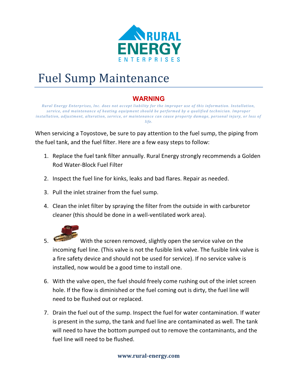 Fuel Sump Maintenance