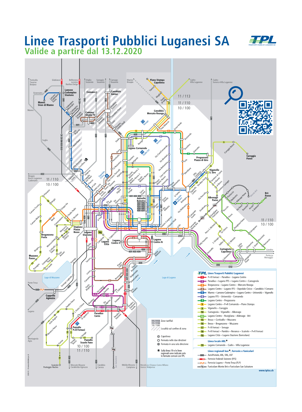 Linee Trasporti Pubblici Luganesi SA Valide a Partire Dal 13.12.2020