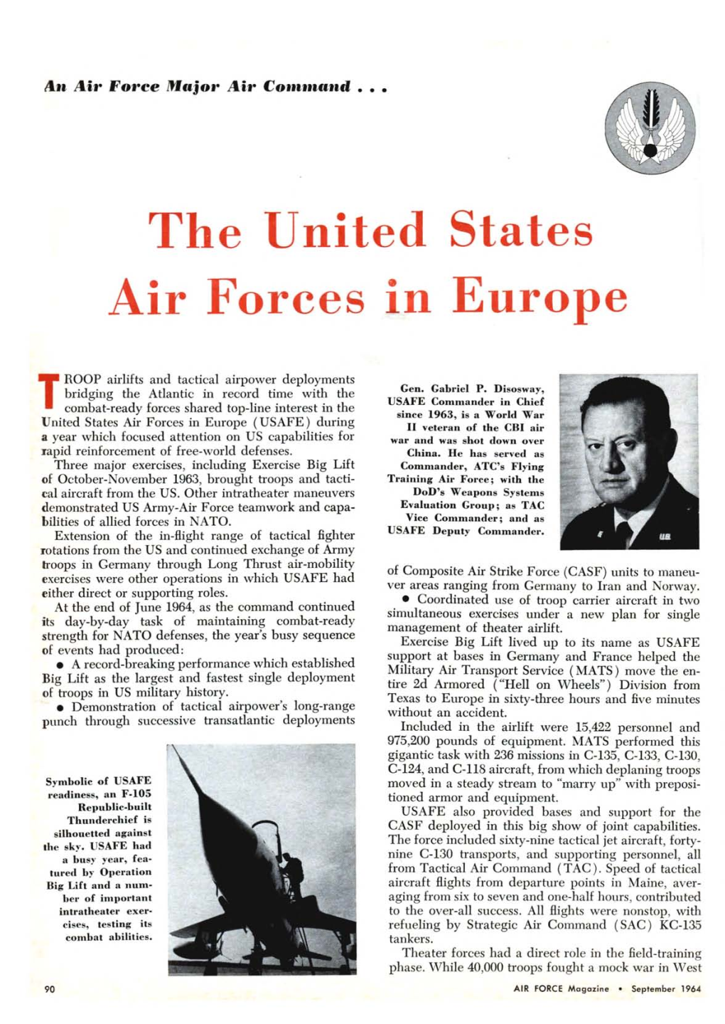 The United States Air Forces in Europe