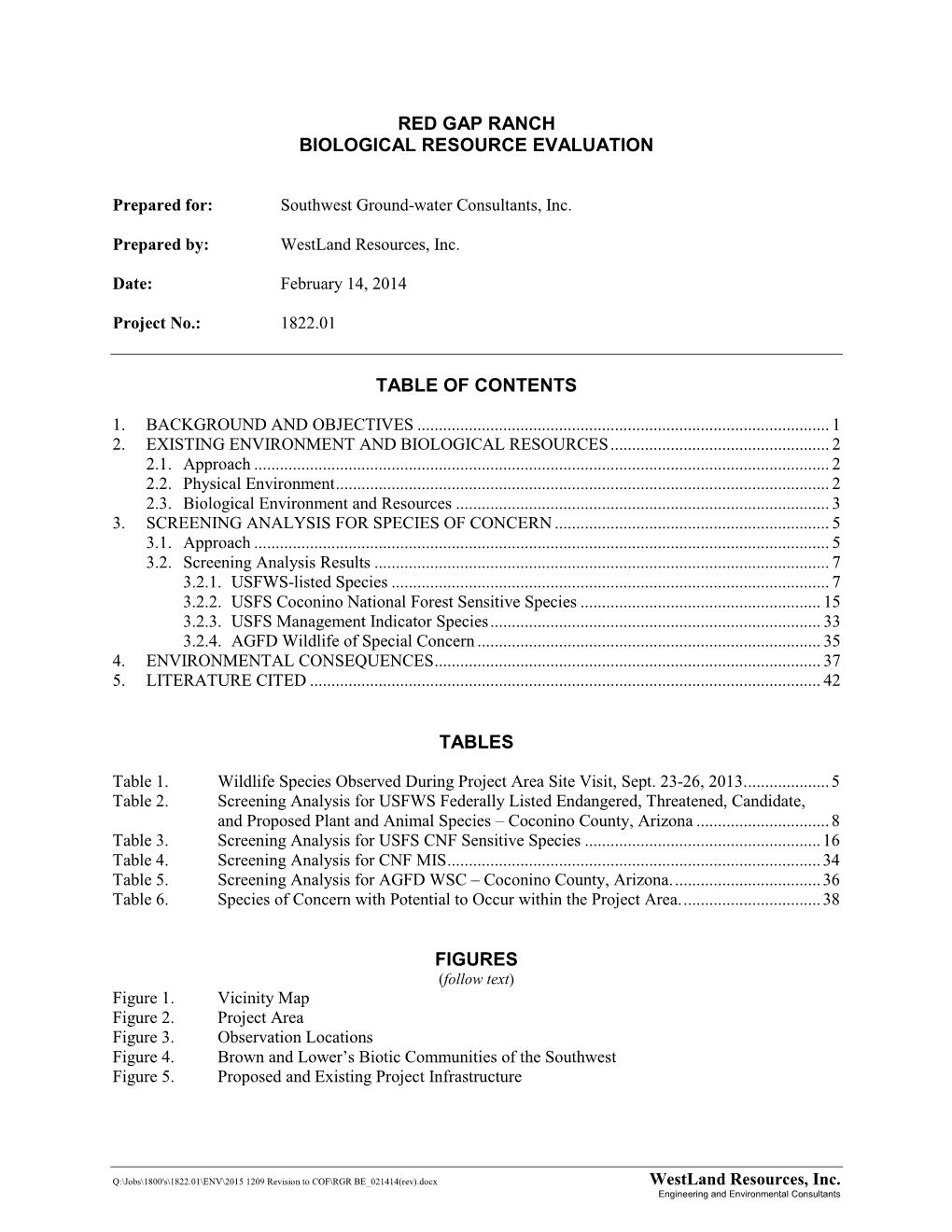 Red Gap Ranch Biological Resource Evaluation