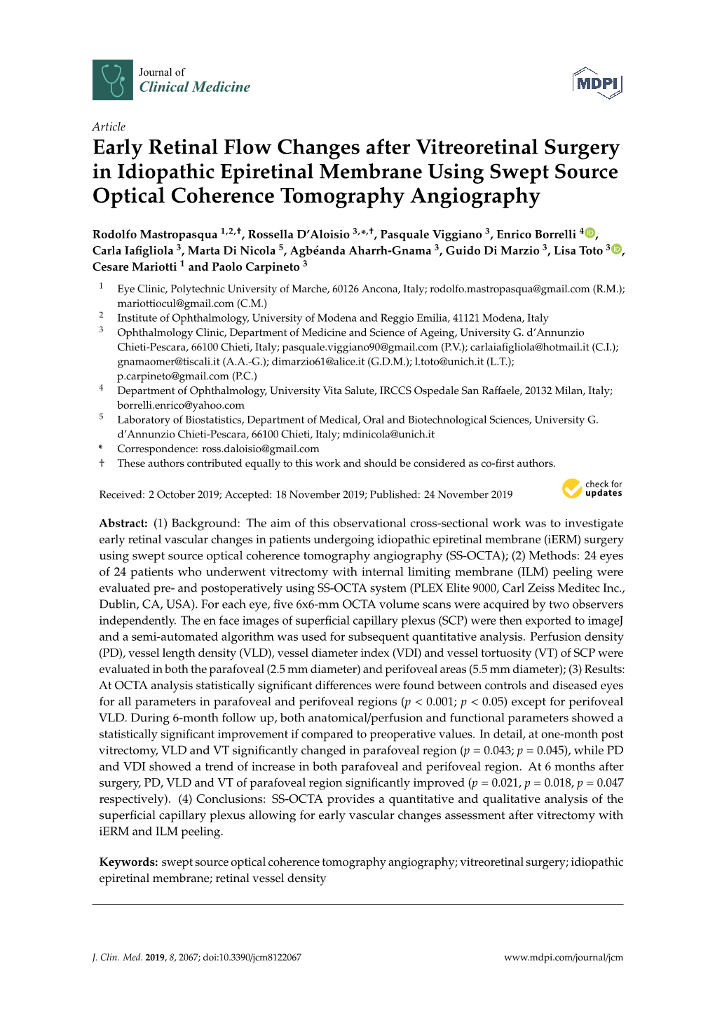 Early Retinal Flow Changes After Vitreoretinal Surgery Optical