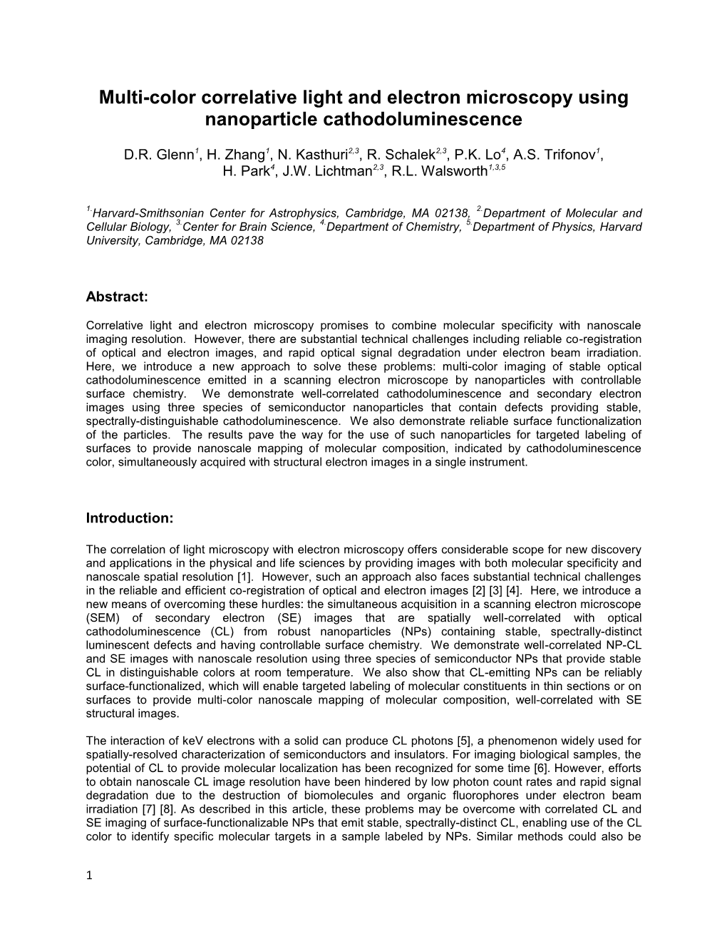 Multi-Color Correlative Light and Electron Microscopy Using Nanoparticle Cathodoluminescence