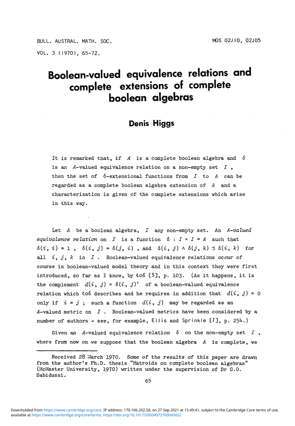 Boolean-Valued Equivalence Relations and Complete Extensions of Complete Boolean Algebras