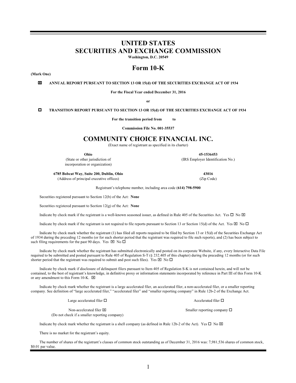 UNITED STATES SECURITIES and EXCHANGE COMMISSION Form