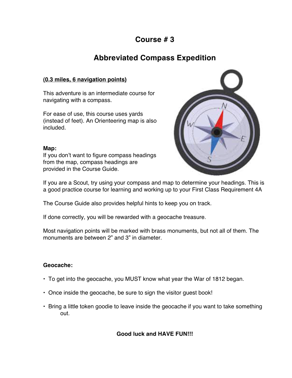 Abbreviated Compass Expedition Course Guide