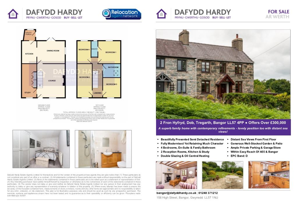 2 Fron Hyfryd, Dob, Tregarth, Bangor LL57 4PP Offers Over £300,000