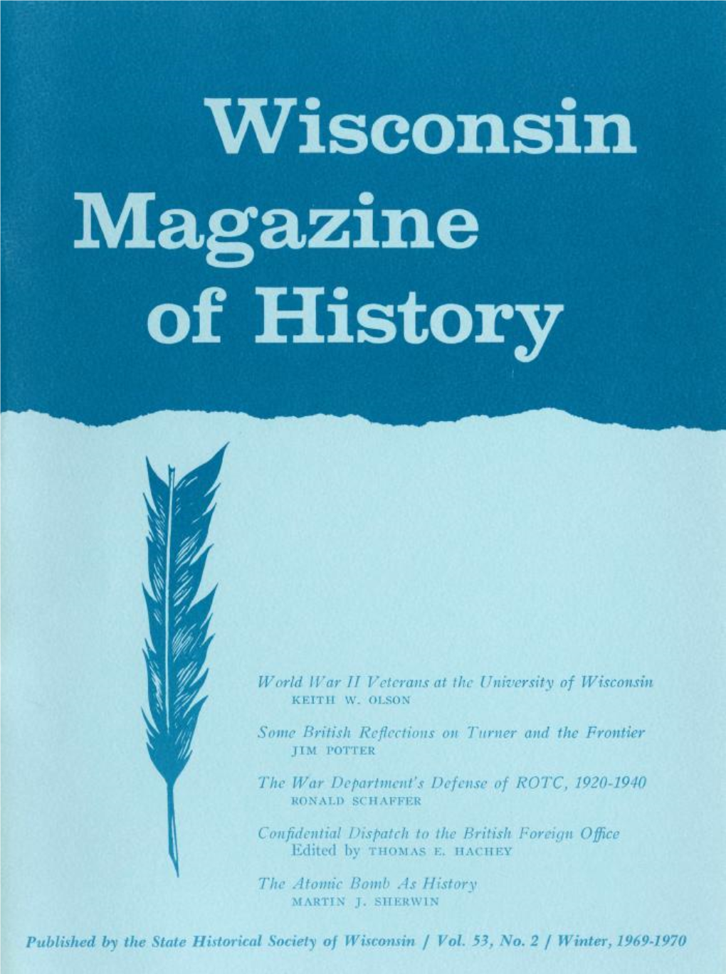 [Wisconsin Magazine of History