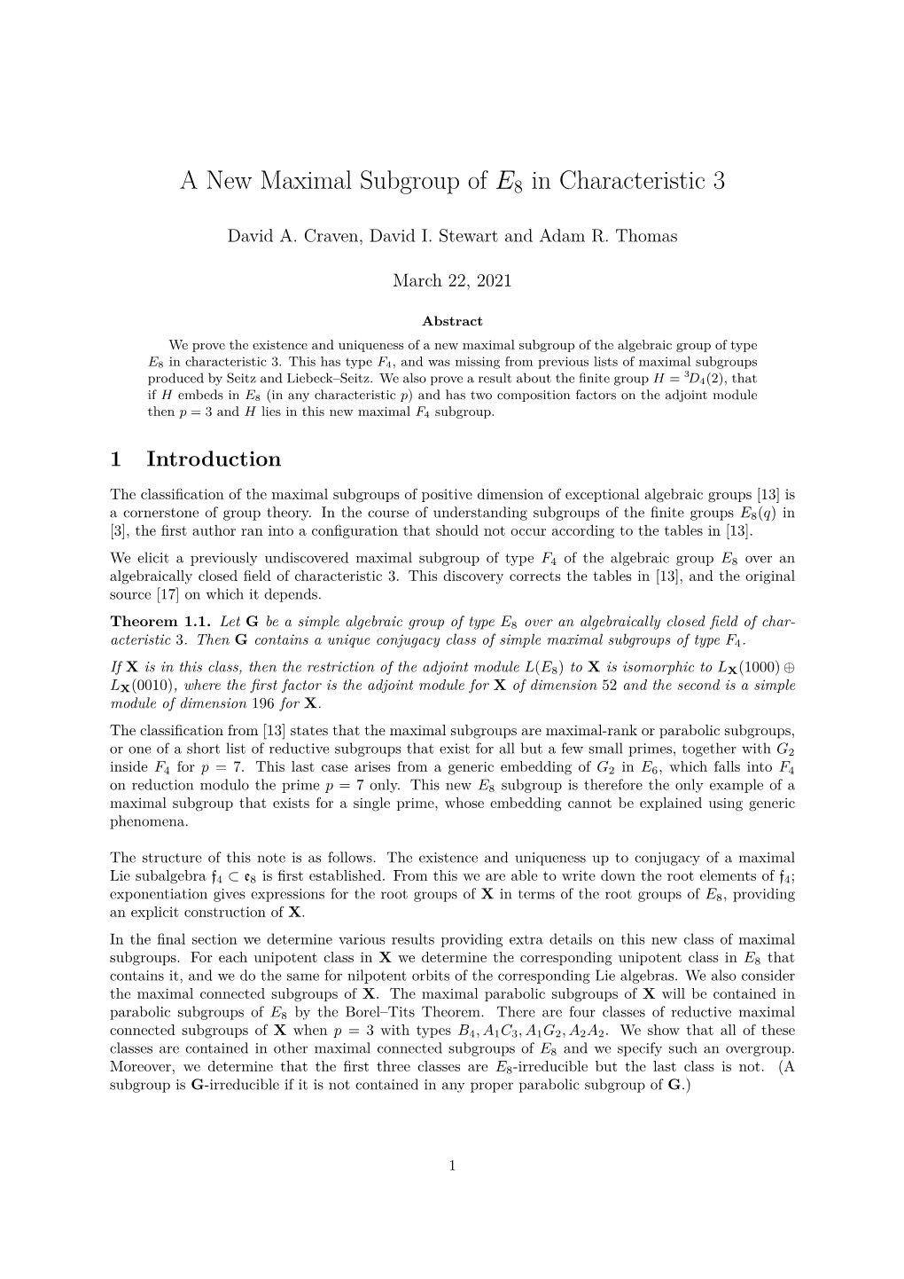 A New Maximal Subgroup of E8 in Characteristic 3