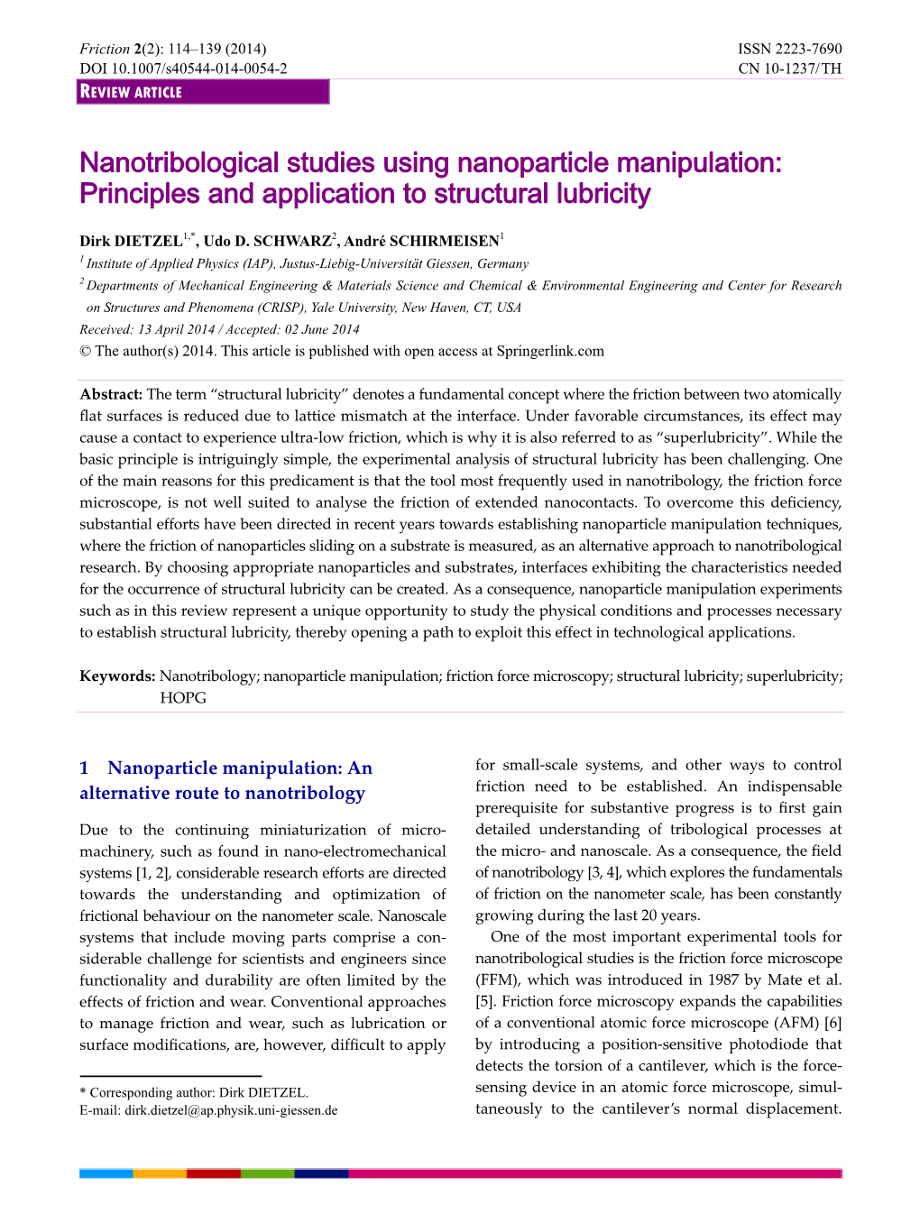 Nanotribological Studies Using Nanoparticle Manipulation: Principles and Application to Structural Lubricity