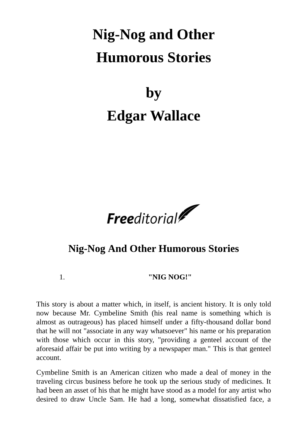 Nig-Nog and Other Humorous Stories