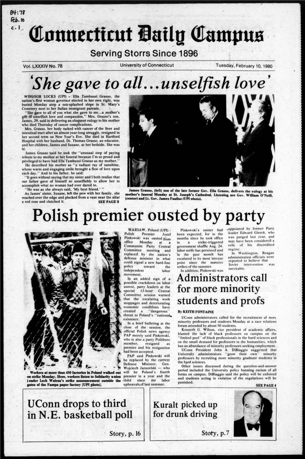 She Gave to All... Unselfish Love' Polish Premier Ousted by Party