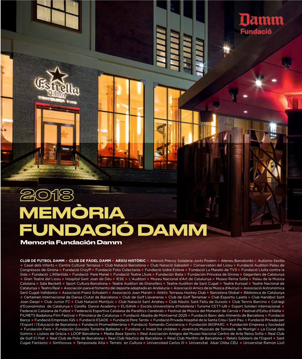 Memòria Fundació Damm Memoria Fundación Damm