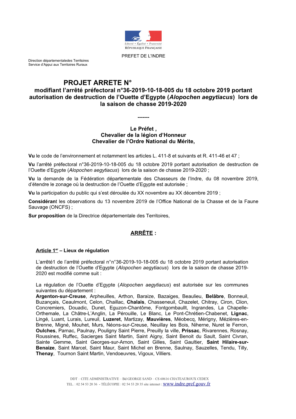 Projet Arrete N°