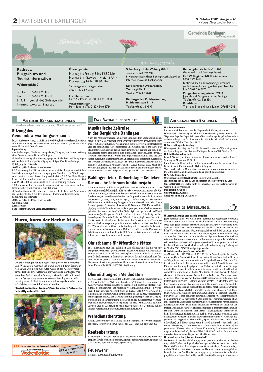 Amtsblatt Bahlingen