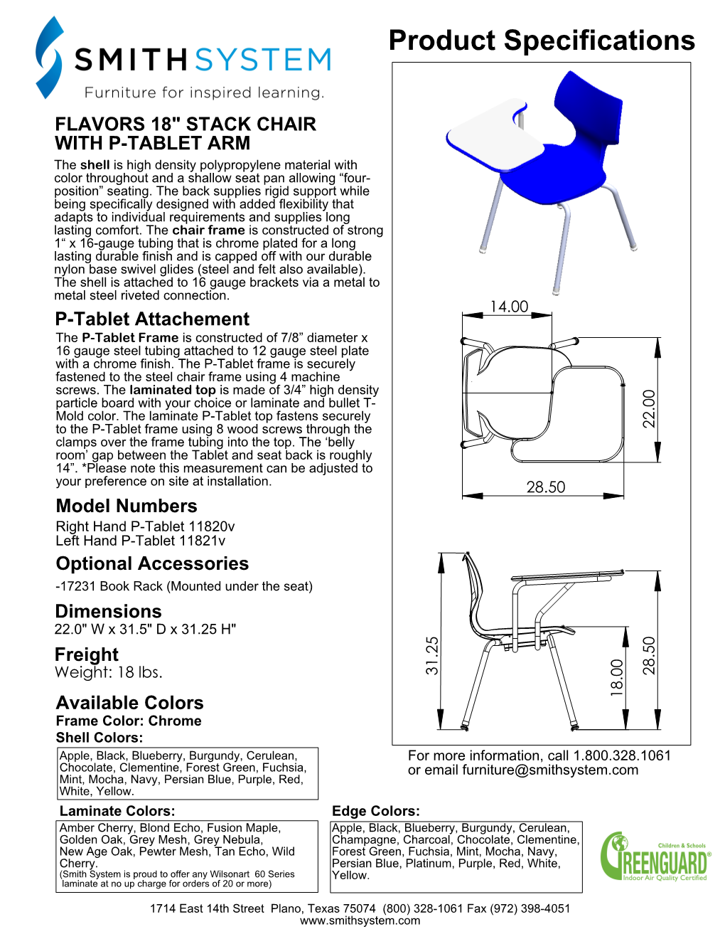 Flavors Ptablet Spec Sheet