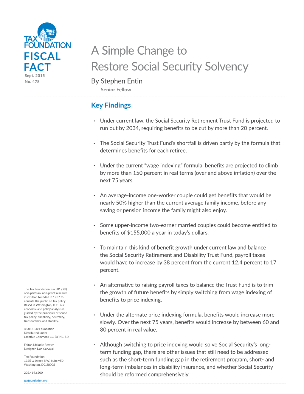 A Simple Change to Restore Social Security