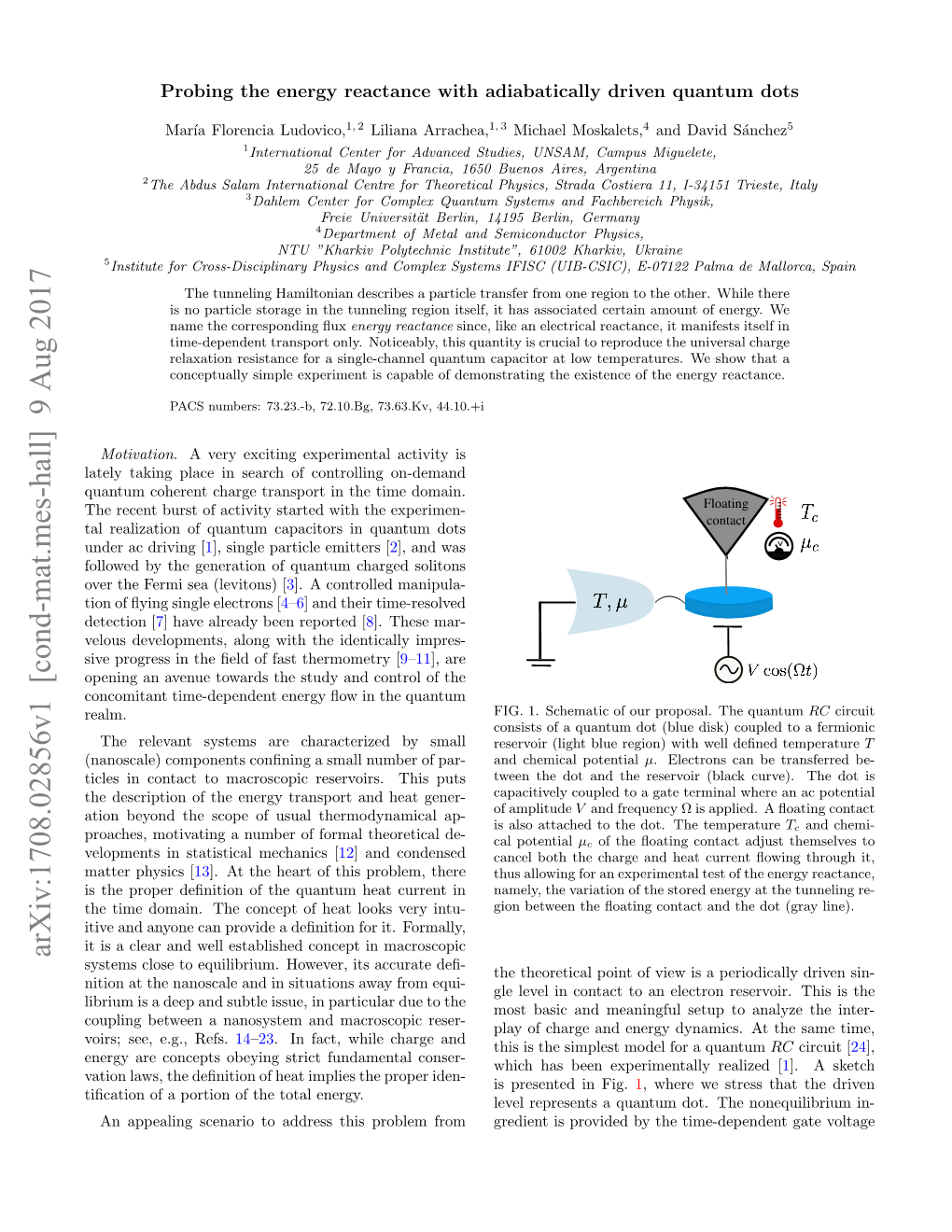 Arxiv:1708.02856V1 [Cond-Mat.Mes-Hall] 9 Aug 2017 Systems Close to Equilibrium