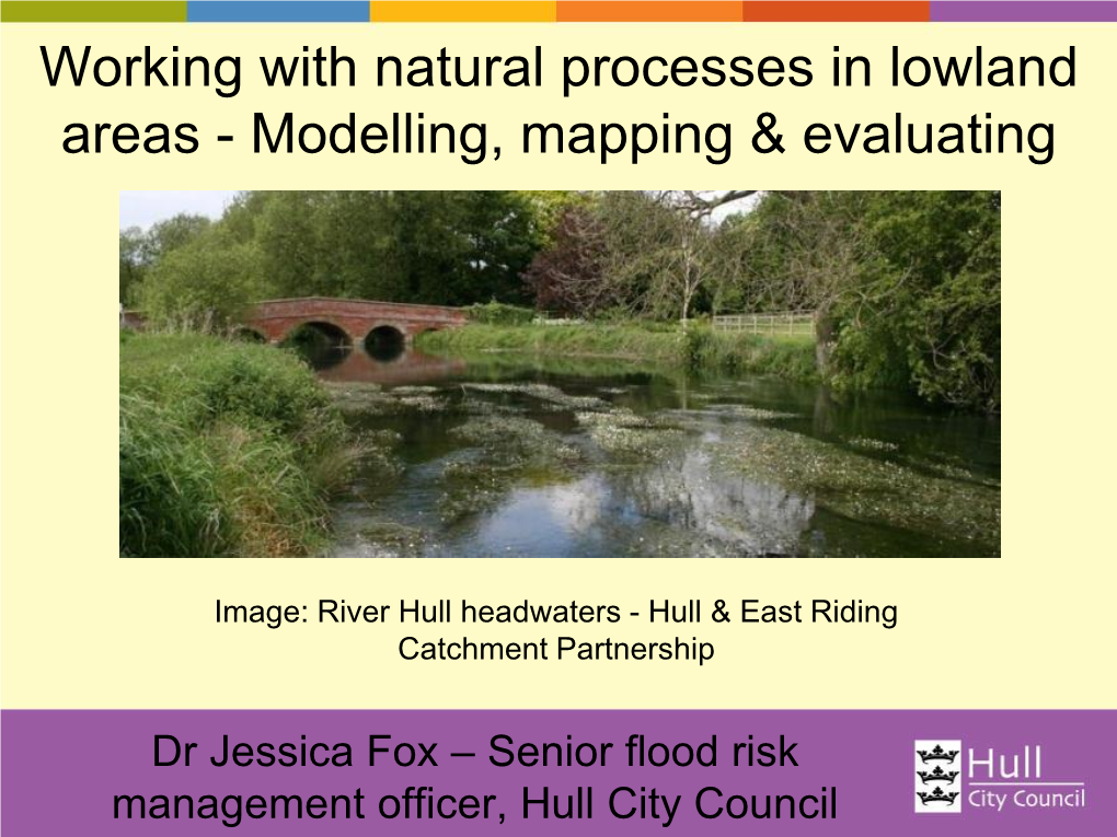 Working with Natural Processes in Lowland Areas - Modelling, Mapping & Evaluating