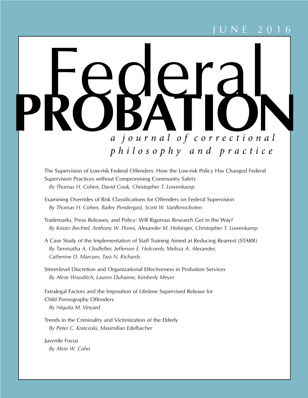 Federal Probation Journal