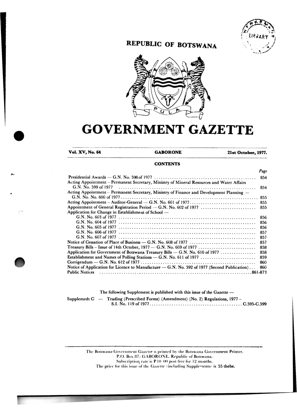 Government Gazette