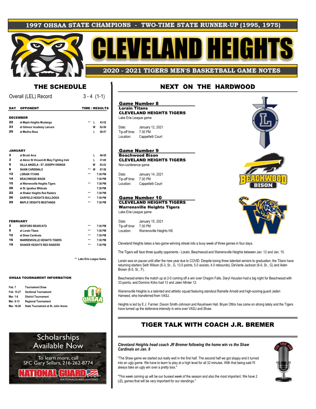 2020-2021 Cleveland Heights Tigers