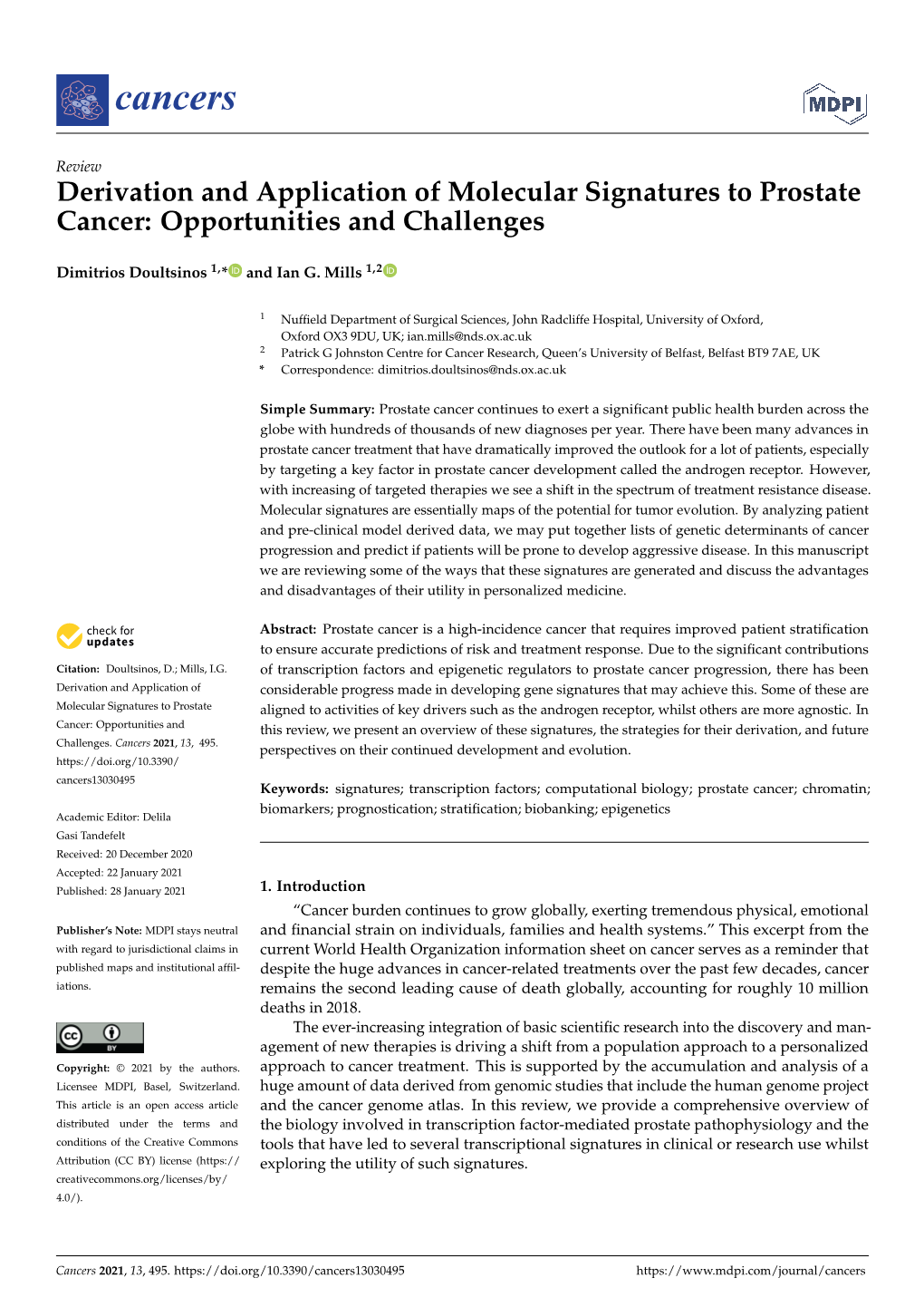 Derivation and Application of Molecular Signatures to Prostate Cancer: Opportunities and Challenges