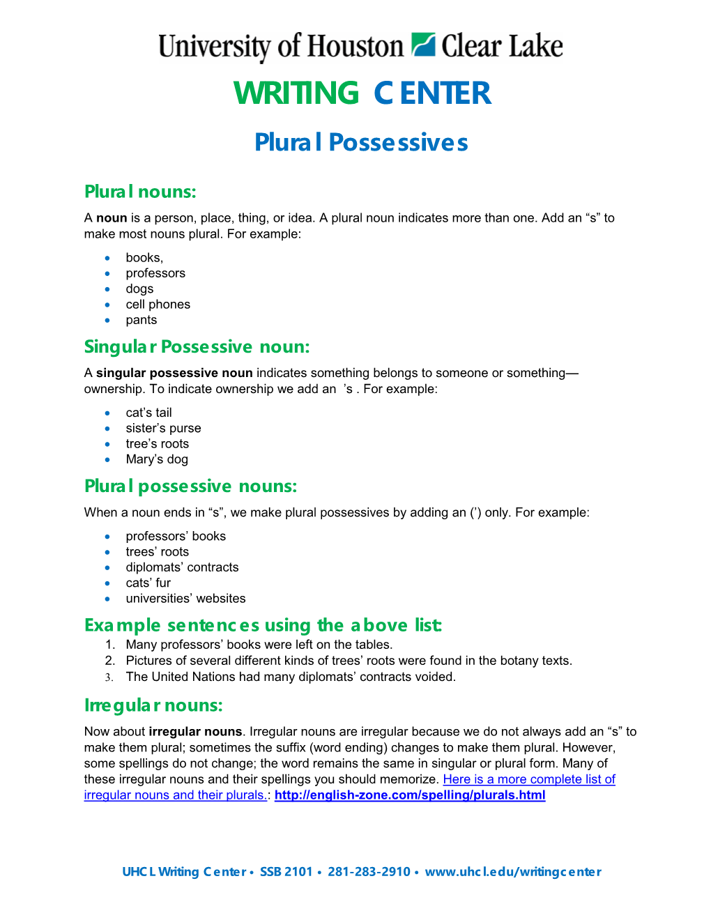 Plural Possessives